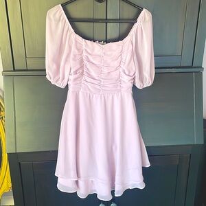Altar’d State - Puff sleeve layered mini dress, lavender